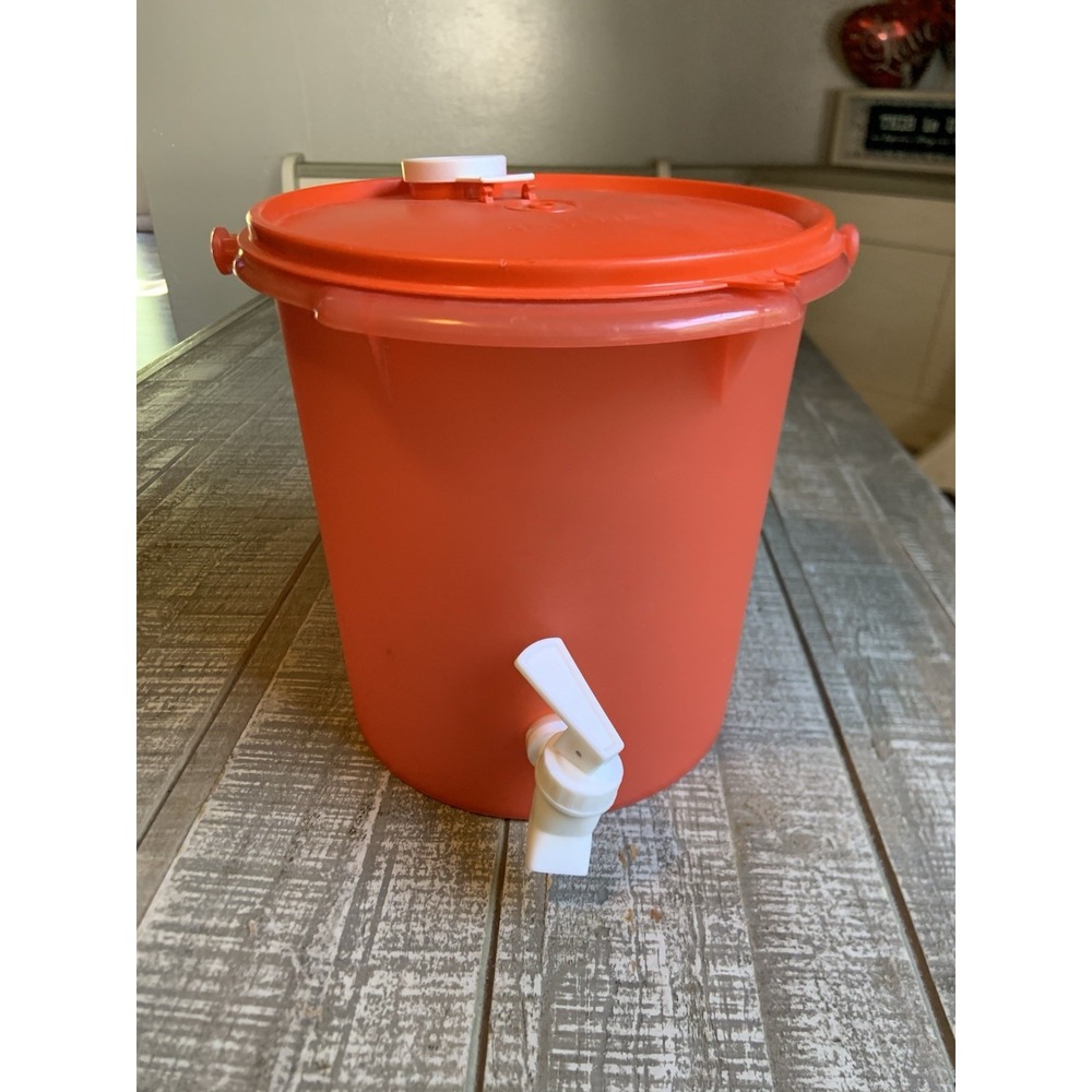 Vintage Red Tupperware 5L Jumbo Beverage Dispenser w/ Lid & Spout 4653A